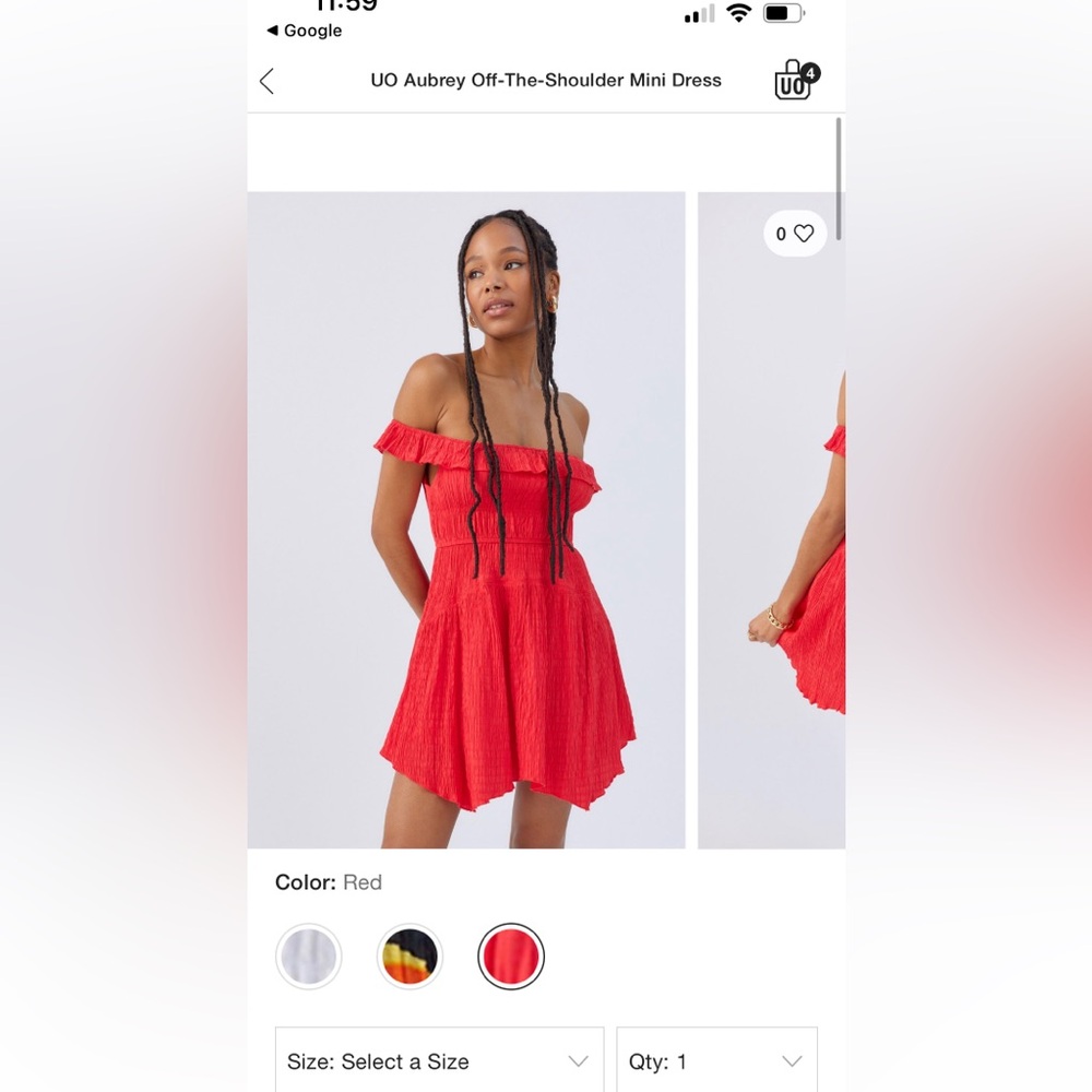 UO Aubrey Off-The-Shoulder Mini Dress